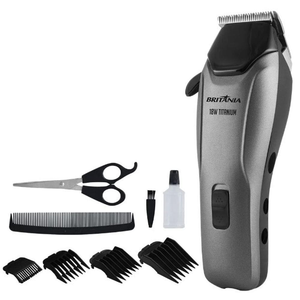 Maquina De Cortar Cabelos Britania Silver Platinum 18W 220V