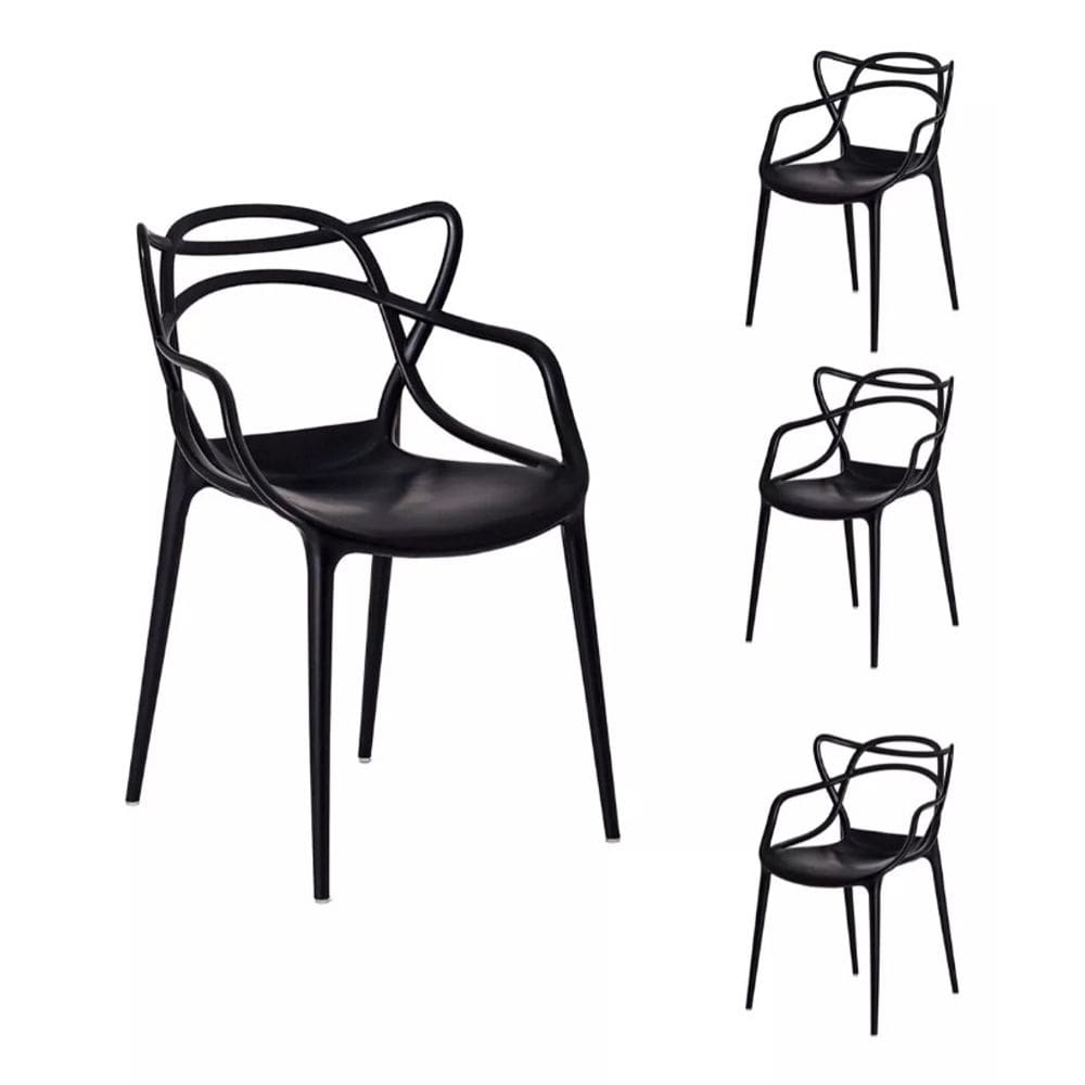Cadeira Moderna Para Mesa de Jantar Master Allegra - Kit Com 4