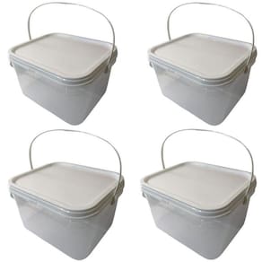 Balde Para Peixes 2.4 Litros Com Tampa-Kit 4 Pçs