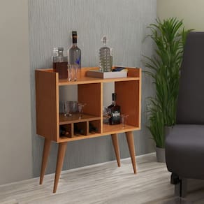 Aparador p/ Salas Recepção Porta Garrafas Bebidas Cerejeira