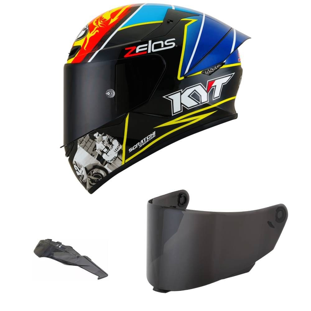 Capacete KYT TT Course Xavier Simeon Endurance Champions Mais Viseira Fumê e Spoiler Fumê