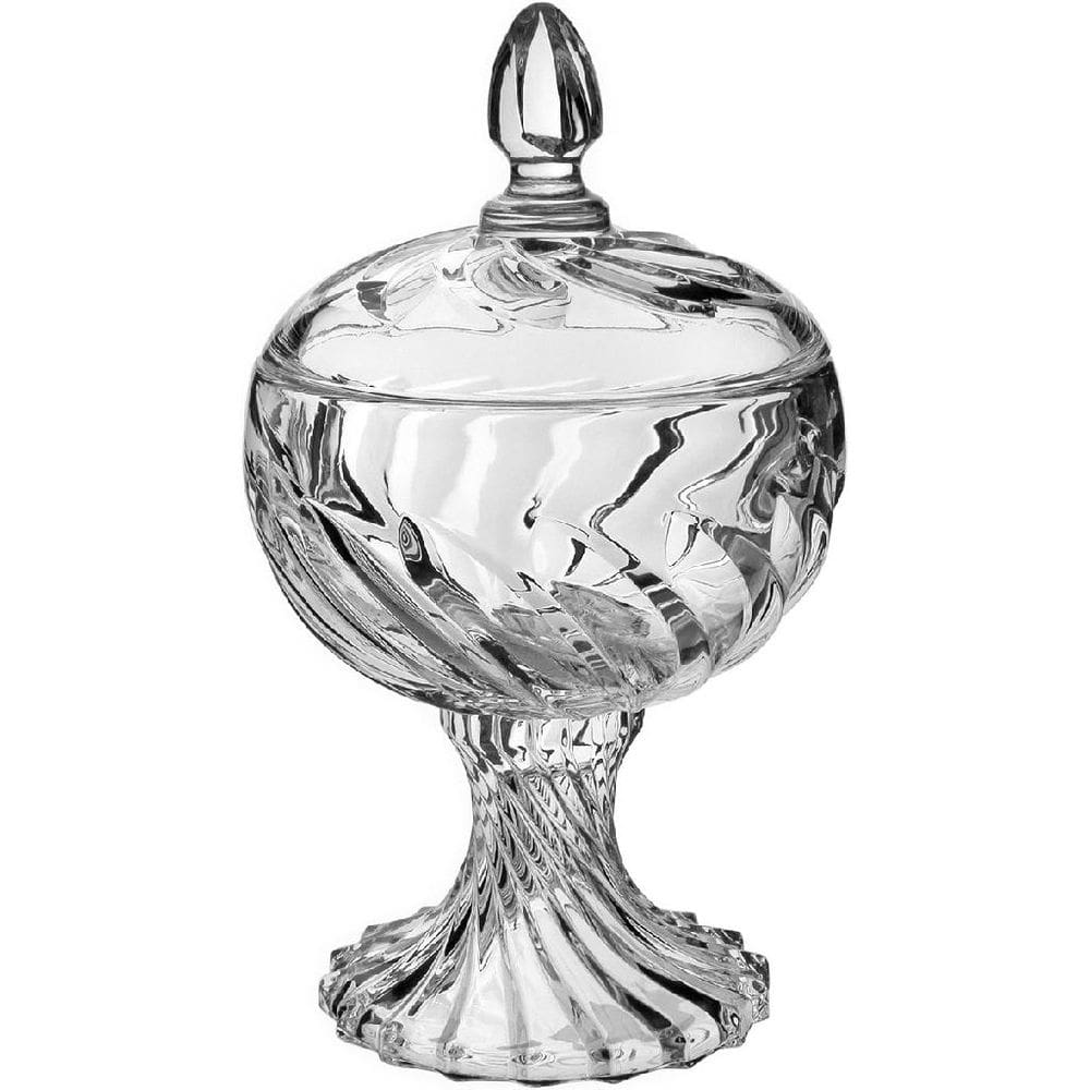VASO POTICHE REDONDO HOME&CO COM TAMPA ECO CRYSTAL 27x15x15cm TRANSPARENTE BOMBONIERE