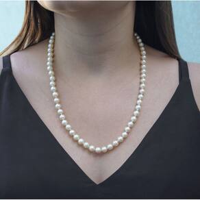 Colar Pérola Água Salgada Degradê Akoya Ouro Branco Diamante