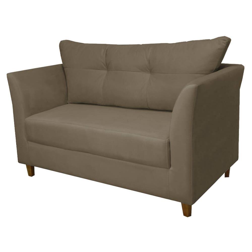 Namoradeira Isis para Recepção Suede Cappuccino - Vallisa Decor