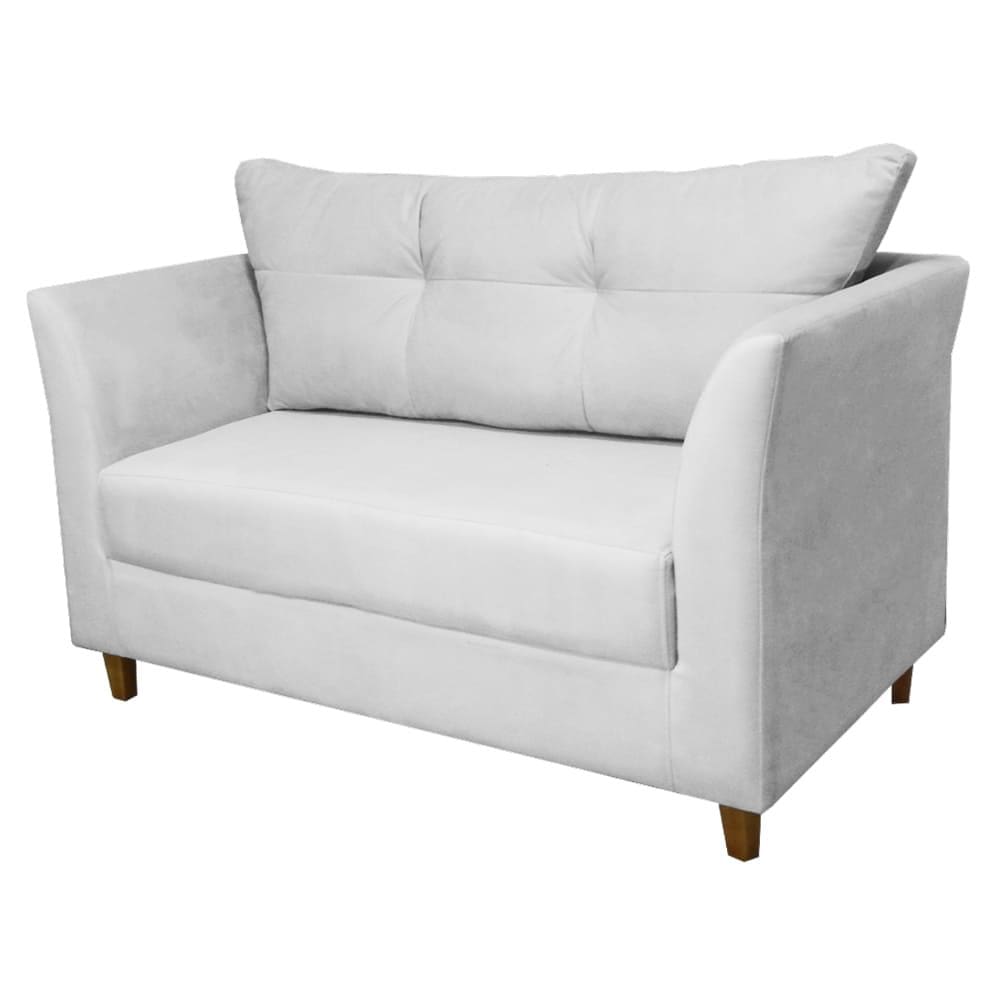 Namoradeira Isis para Consultório Suede Branco - Vallisa Decor