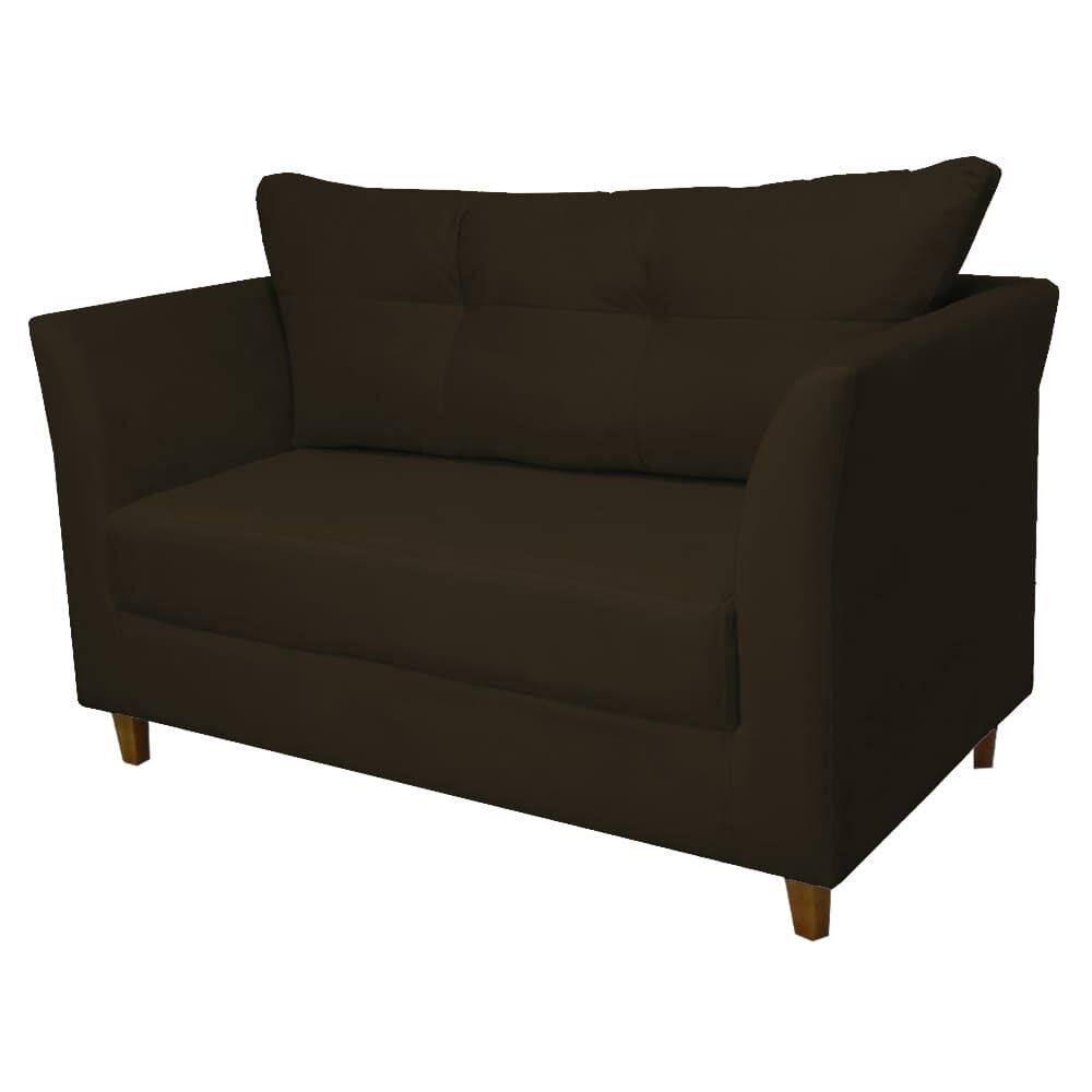 Namoradeira Isis para Consultório Suede Marrom - Vallisa Decor