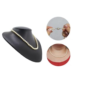 Colar Pérola Natural Fecho Ouro Branco 18k Francês Clássico