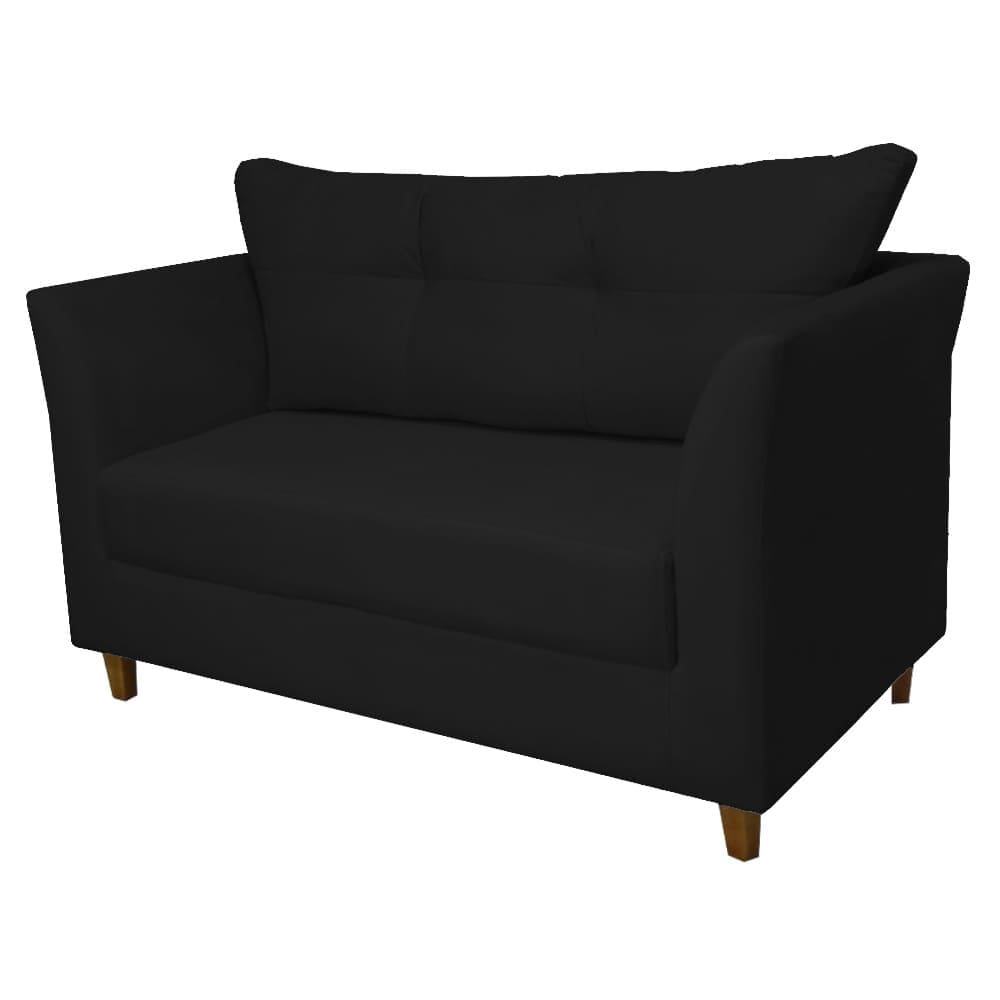 Namoradeira Isis para Recepção Suede Preto - Vallisa Decor