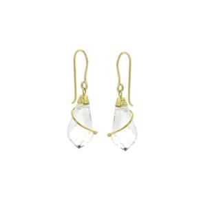 Brinco Gota Pedra Zircônio Anzol Elegante Ouro 18K Delicado