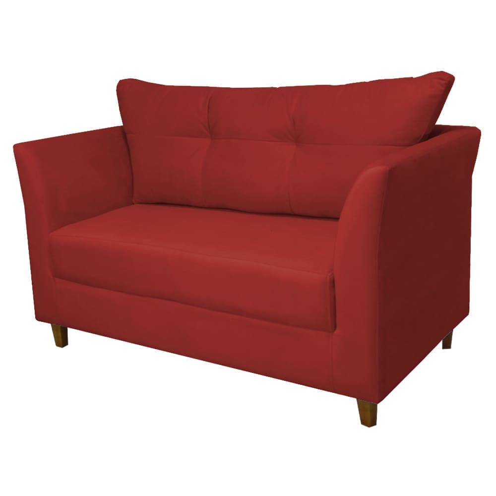 Sofá Isis 2 Lugares Suede Vermelho - Vallisa Decor