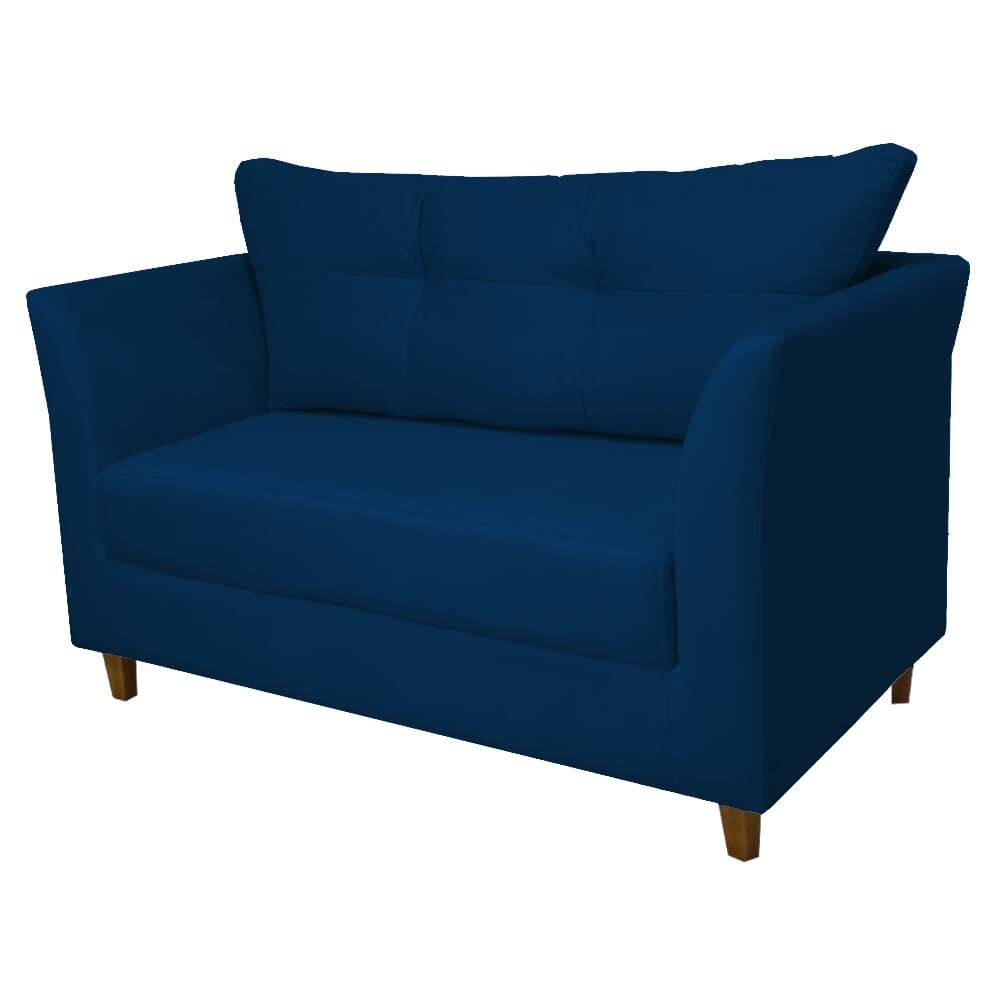 Namoradeira Isis 2 Lugares Suede Azul Marinho - Vallisa Decor