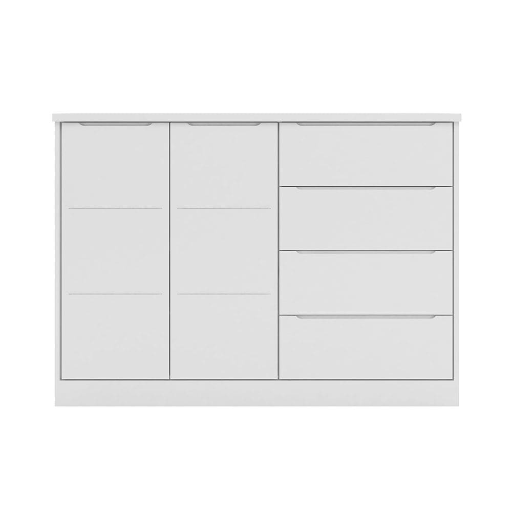 Cômoda Infantil 2 Portas 4 Gavetas Lua P04 Branco - Mpozenato