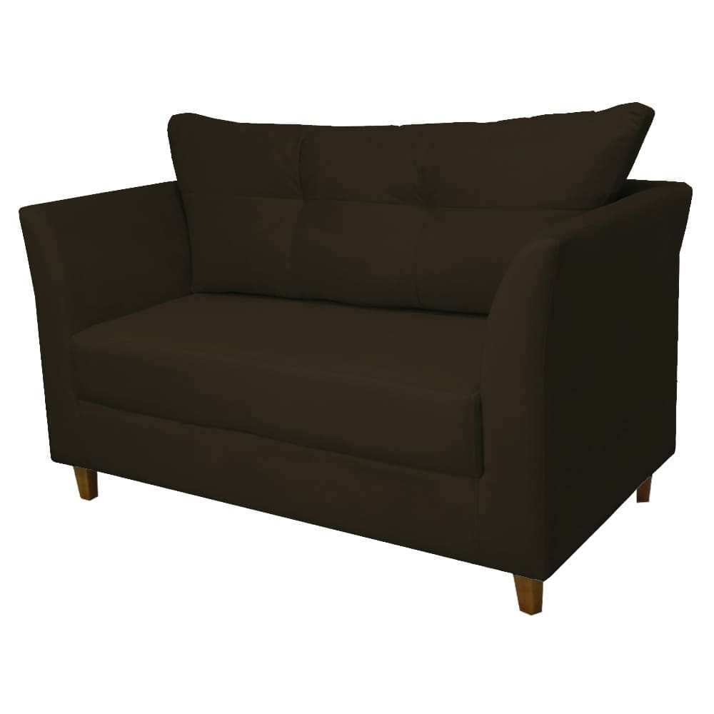 Sofá Isis 2 Lugares Suede Marrom - Vallisa Decor