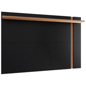 Painel Para Tv 70 Pol Extensível 180cm Lara C04 Preto Fosco Noce Milano - Lyam Decor
