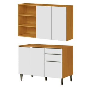 Conjunto Armário Aéreo e Balcão 120cm 100% MDF Luna