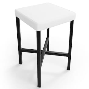 Banqueta Baixa Bar Cozinha Sala De Jantar Preto Stella L02 Facto Branco - Lyam Decor