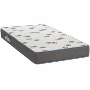 Colchão Solteiro 88x188x17 Espuma D33 Bordado Light Branco Azul - Ortobom