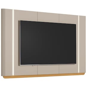 Painel Para Tv 75 Pol Com Led 240cm Elysia L05 Tauari Off White Fosco - Lyam Decor