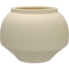 VASO DECORATIVO ENFIETE CASA REDONDO HOME&CO CERÂMICA 12x15x15cm BEGE