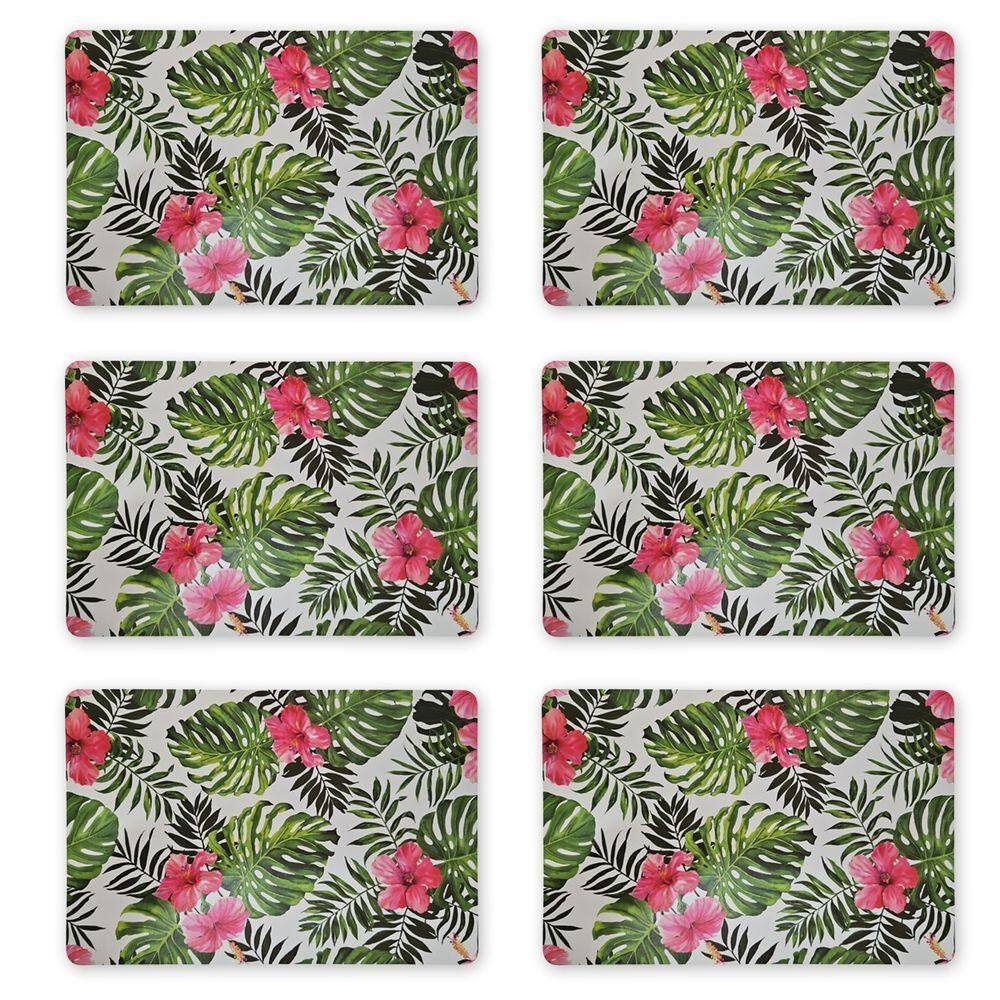 Kit 06 Peças Jogo Americano Mesa Sousplat Resistente Floral