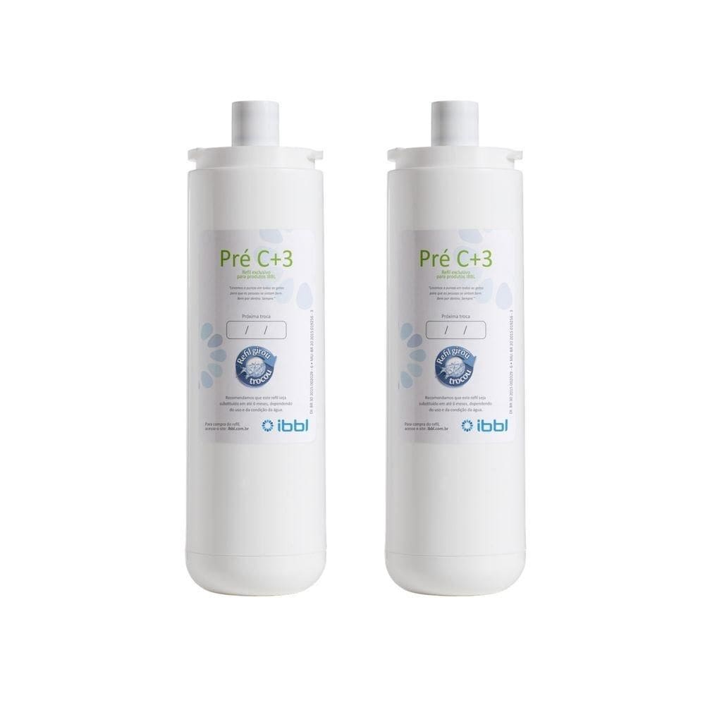 Kit com 2 Filtros Refil Pré C+3 para Purificadores de Água IBBL