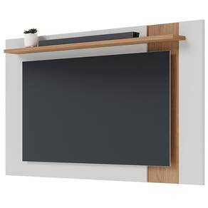 Painel Para Tv 70 Pol Extensível 180cm Lara C04 Off White Matte Freijó - Lyam Decor