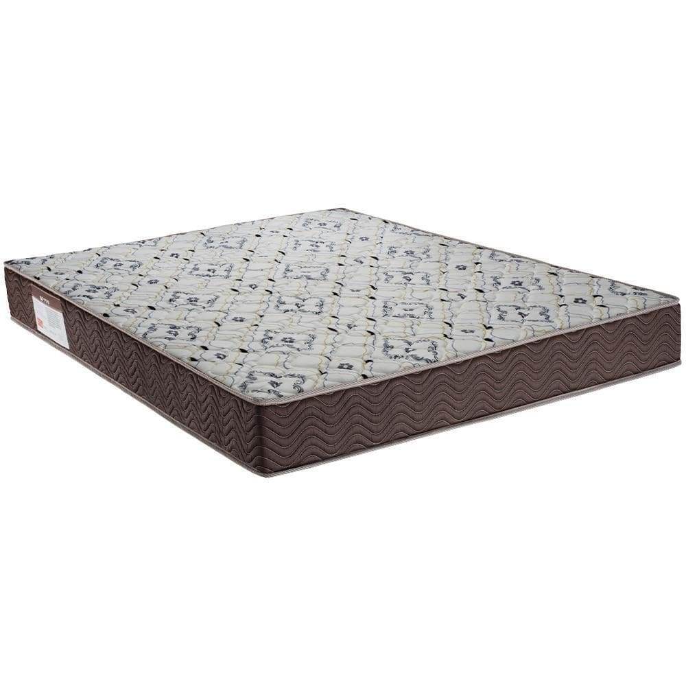 Colchão Casal 138x188x18 Espuma D45 Bordado Iso Marrom Branco - Ortobom