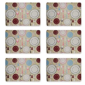 Kit 06 Peças Jogo Americano Mesa Sousplat Resistente Modelos Cozinha