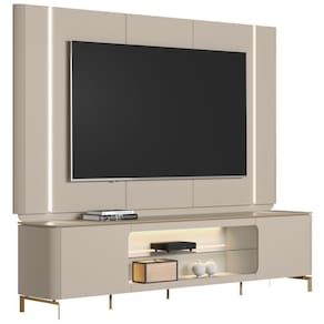 Rack Para Sala Com Painel Para Tv 70 Pol Elysia L05 Off White Fosco - Lyam Decor