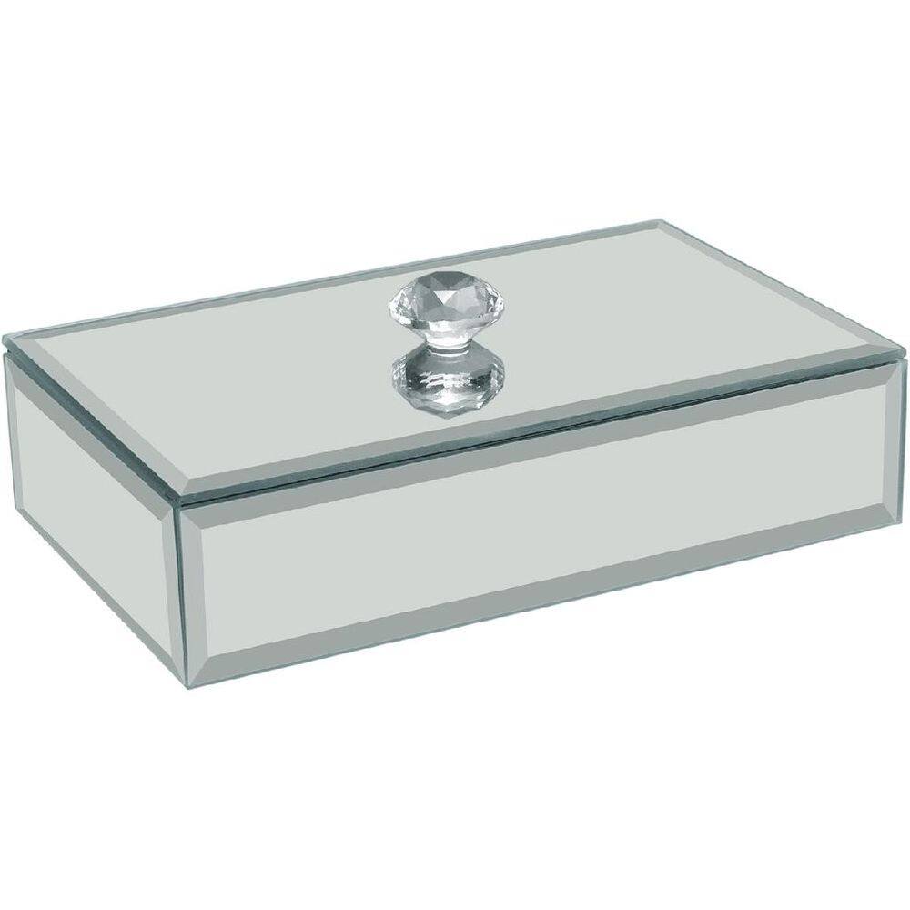 PORTA JOIAS ORGANIXADOR DECORATIVO HOME&CO ESPELHADO MDF 4x17x10cm BRANCO