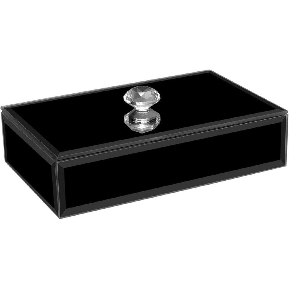 PORTA JOIAS ORGANIZADOR DECORATIVO HOME&CO ESPELHADO MDF 4x17x10cm PRETO