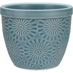 CACHEPÔ VASO PLANTA DECORATIVO HOME&CO CERÂMICA 9x10x10cm AZUL