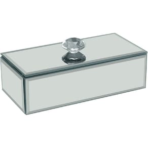 PORTA JOIAS ORGANIZADOR DECORATIVO HOME&CO ESPELHADO MDF 4x14x7cm BRANCO