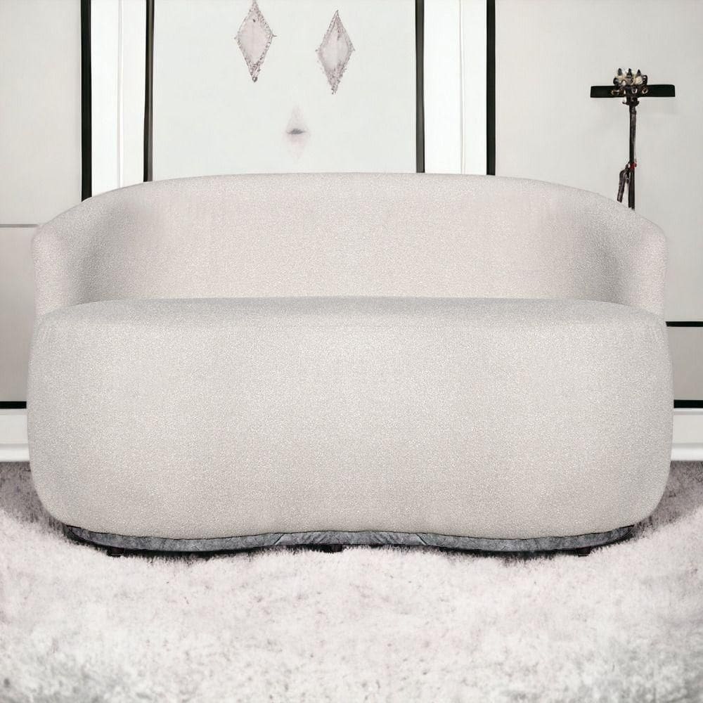 Sofá Orgânico 2 Lugares Bouclê Luxo Bege Cinza