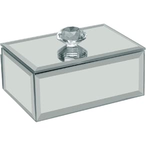 PORTA JOIAS DECORATIVO HOME&CO ESPELHADO MDF 4x10x7cm BRANCO