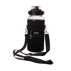 Kit Garrafa Squeeze Policarbonato 2,1L com Case 5 em 1 Preta
