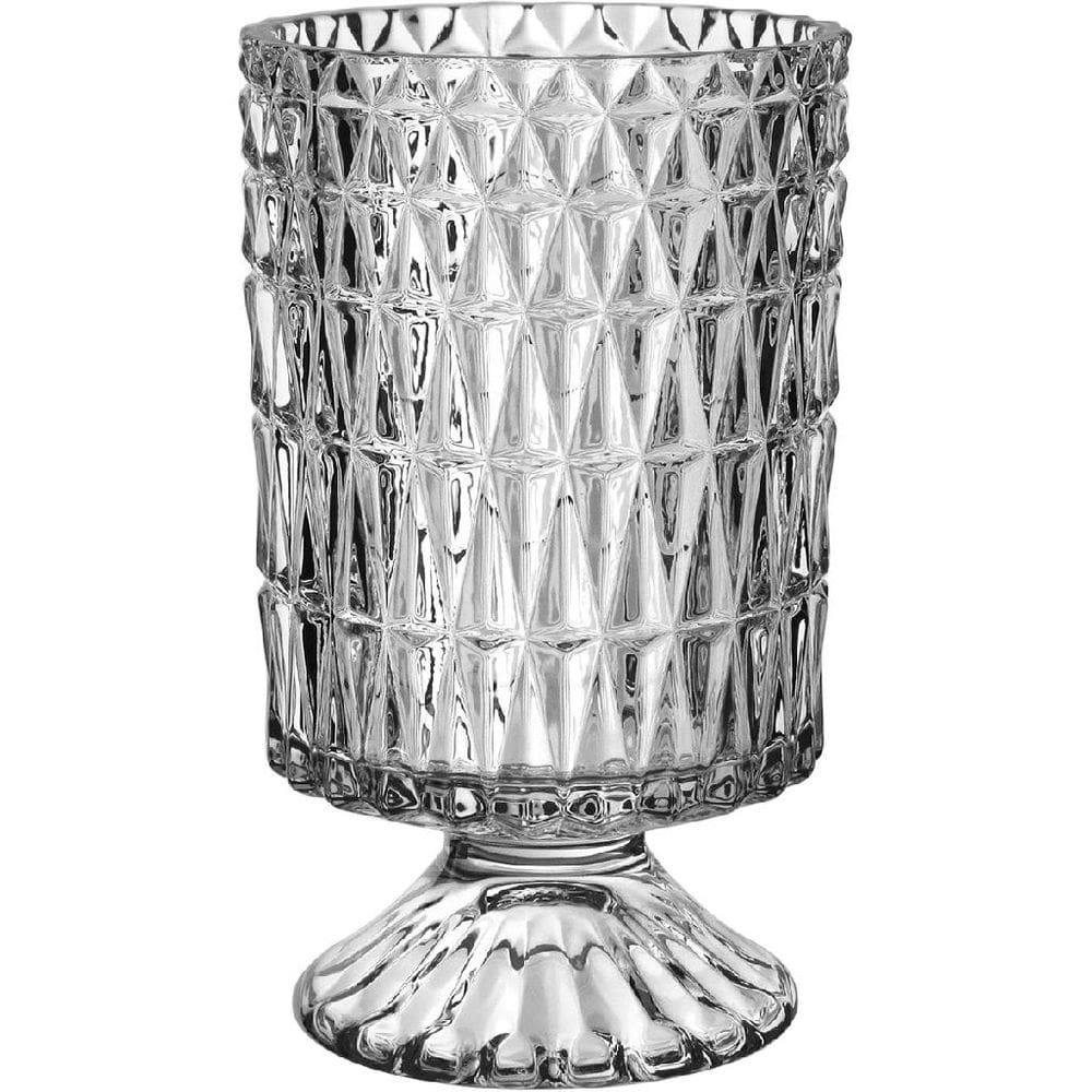 VASO DECORATIVO PLANTA REDONDO HOME&CO COM PÉ VIDRO 18x11x11cm TRANSPARENTE