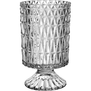 VASO DECORATIVO PLANTA REDONDO HOME&CO COM PÉ VIDRO 18x11x11cm TRANSPARENTE