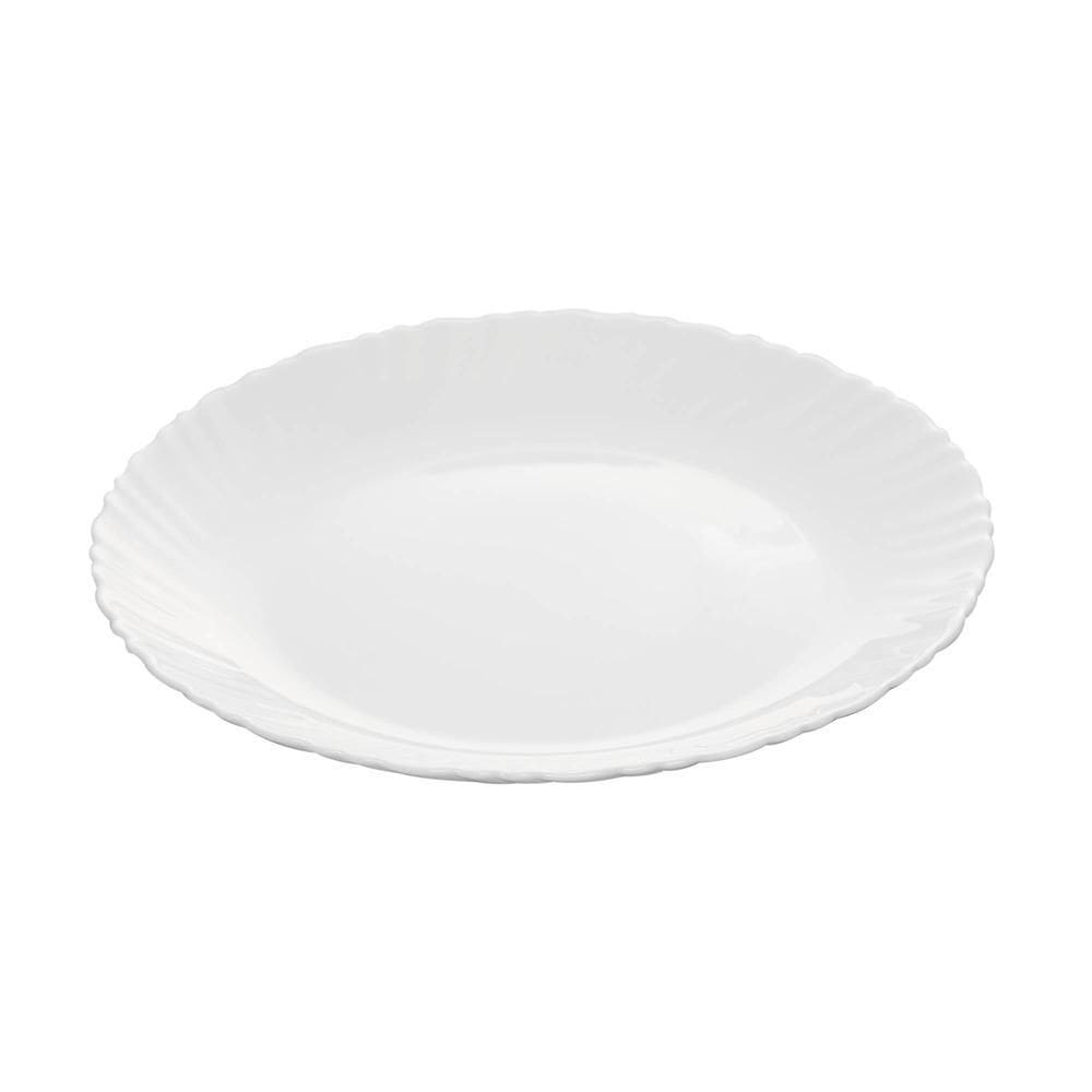 Prato Raso Nevada 26,5cm Branco Vidro Opalino