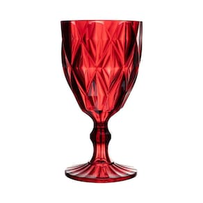 Taça de Acrílico Diamond Vermelha 330ml - Lyor