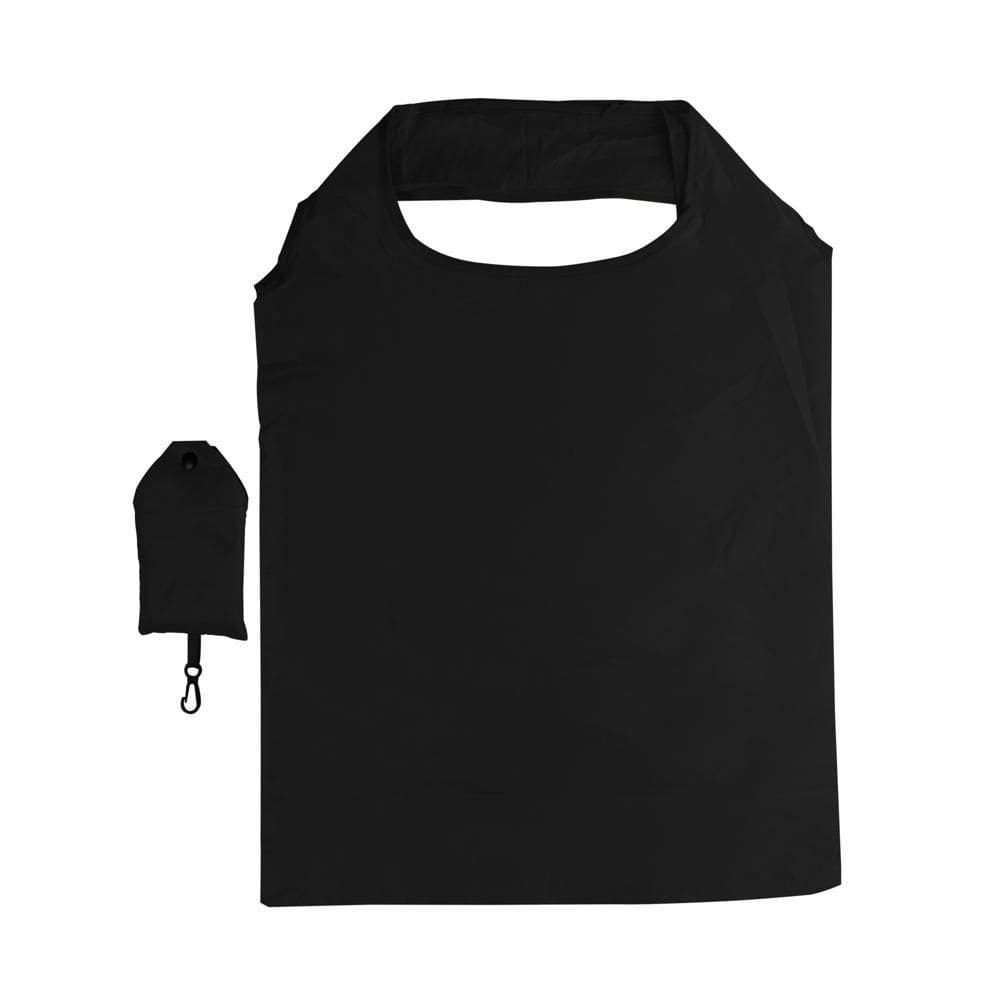 Sacola Dobrável de Poliéster Preta 58cm x 38cm - Lyor