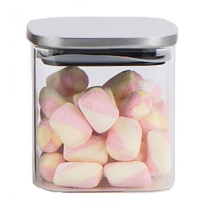 POTE MANTIMENTOS QUADRADO HOME&CO COM TAMPA INOX BOROSSILICATO 600ml 10x10x10cm TRANSPARENTE