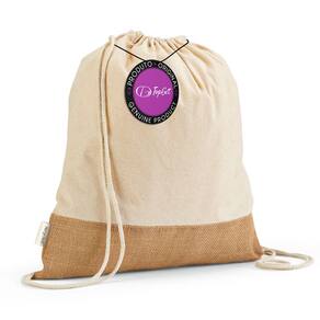 Mochila tipo Saco Gym Sack em Algodão Reciclado e Juta 37x41cm Dayton TopGet