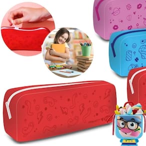 Estojo Escolar De Silicone Com Zíper Fini - Leo E Leo