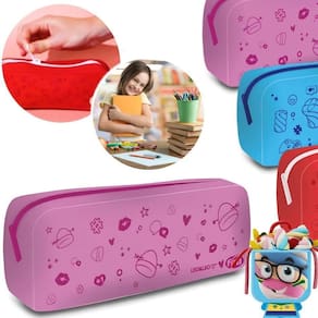 Estojo Escolar De Silicone Com Zíper Fini - Leo E Leo