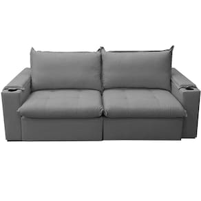 Sofá Cama Julia 4 Lugares Retrátil Tecido Linho 220cm Zarat Cor Grafite