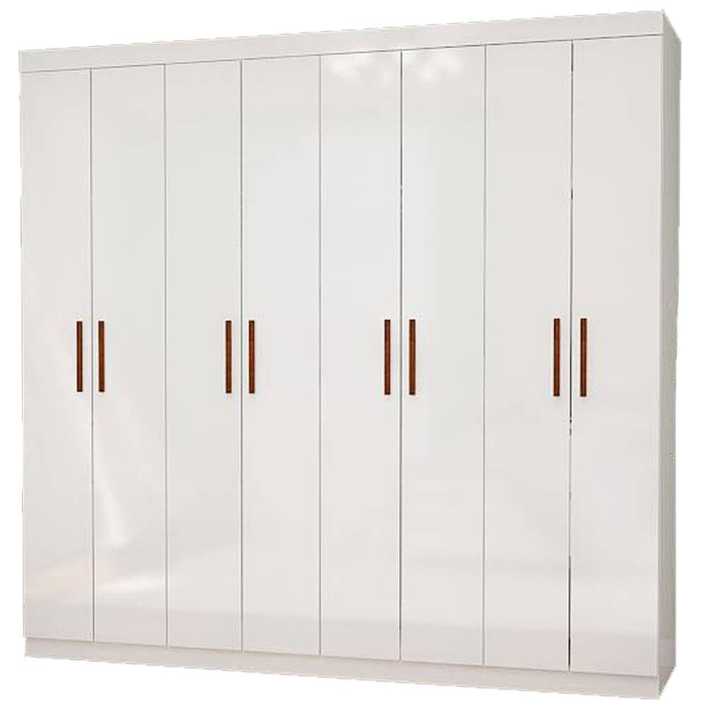 Guarda Roupa Rubi Casal 8 Portas 4 Gavetas Carioca Cor Branco