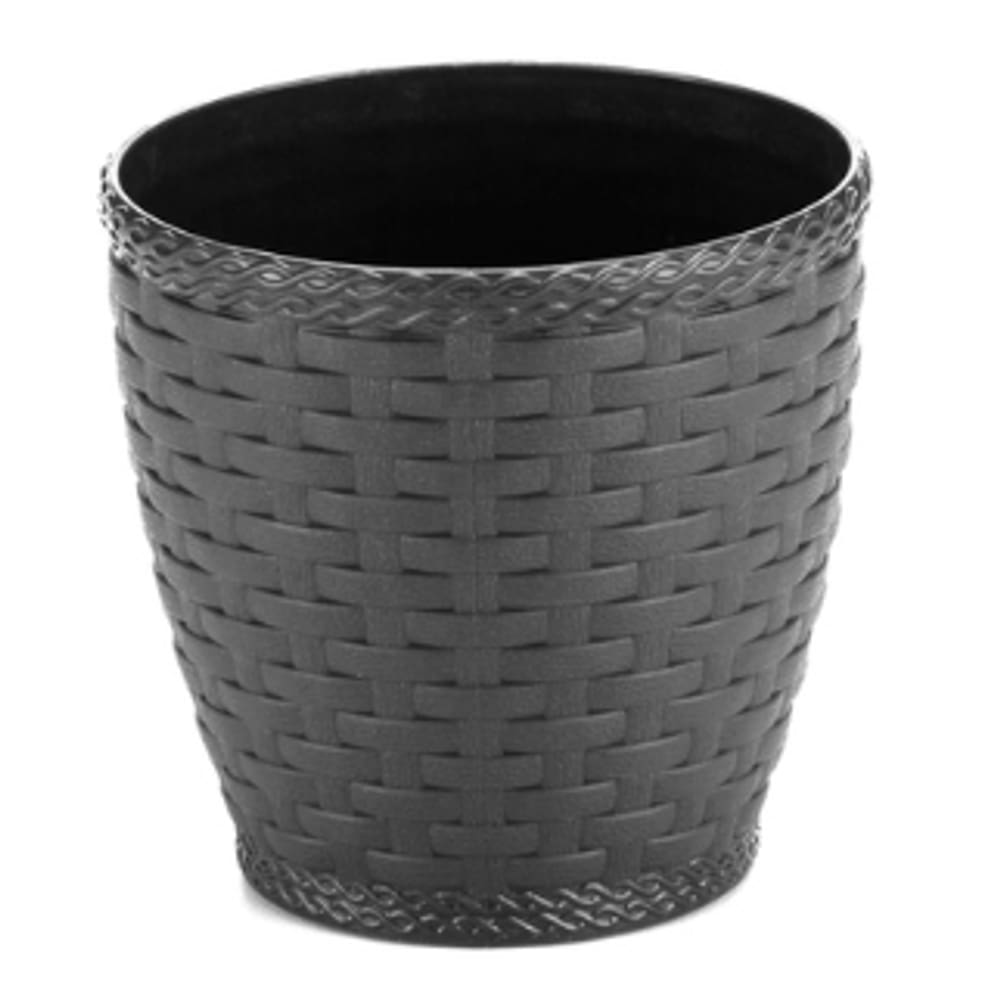 Vaso Rattan Redondo M2 (750ml) Preto INJEPLASTEC