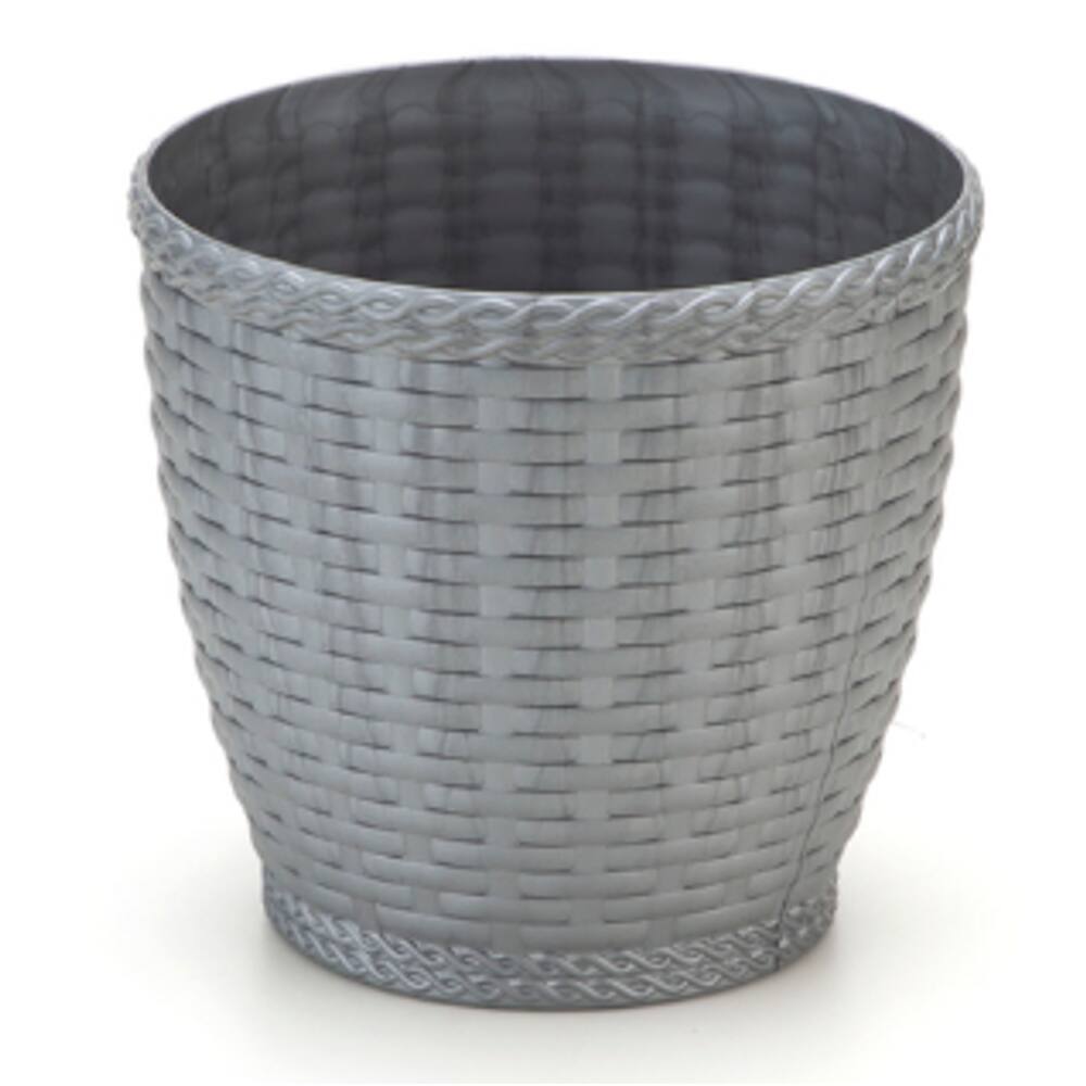 Vaso Rattan Redondo M2 (750ml) Cinza INJEPLASTEC