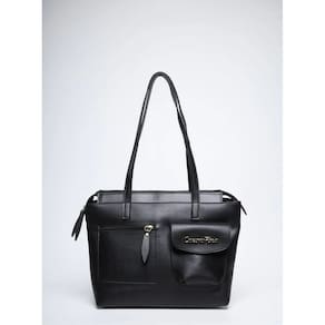 Bolsa Tote Tiracolo Média Preta - Courofino - BSI-5821 - PR